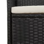 2 db fekete polyrattan kerti szék párnával