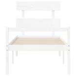 fehér tömör fa ágy időseknek fejtámlával Single