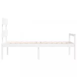 fehér tömör fa ágy időseknek fejtámlával Single