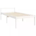 fehér tömör fa ágy időseknek fejtámlával Single