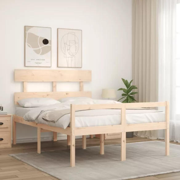 tömör fa ágy időseknek fejtámlával Small Double