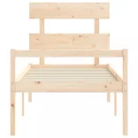 tömör fa ágy időseknek fejtámlával 90x200 cm