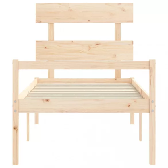 tömör fa ágy időseknek fejtámlával 90x200 cm