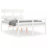 fehér tömör fa ágy időseknek fejtámlával 120x200 cm