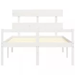 fehér tömör fa ágy időseknek fejtámlával 120x200 cm