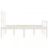 fehér tömör fa ágy időseknek fejtámlával 120x200 cm