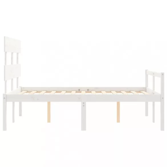 fehér tömör fa ágy időseknek fejtámlával 120x200 cm