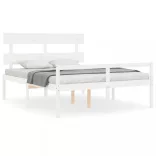 fehér tömör fa ágy időseknek fejtámlával 160x200 cm