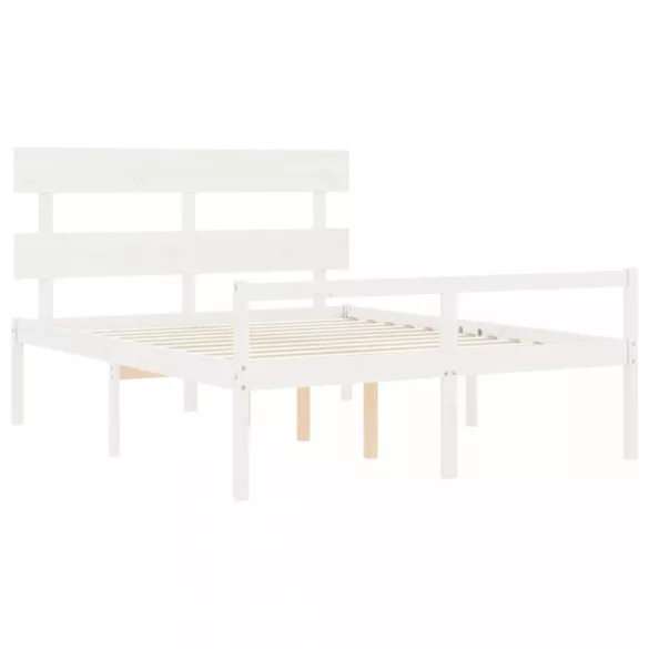 fehér tömör fa ágy időseknek fejtámlával 160x200 cm