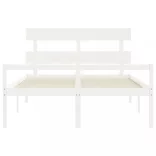 fehér tömör fa ágy időseknek fejtámlával 160x200 cm