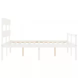 fehér tömör fa ágy időseknek fejtámlával 160x200 cm