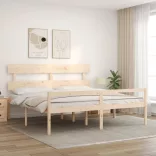 tömör fa ágy időseknek fejtámlával Super King Size