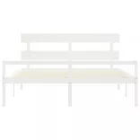 fehér tömör fa ágy időseknek fejtámlával 200x200 cm