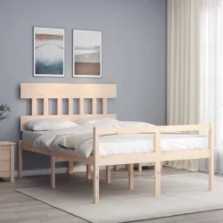 tömör fa ágy időseknek fejtámlával Small Double