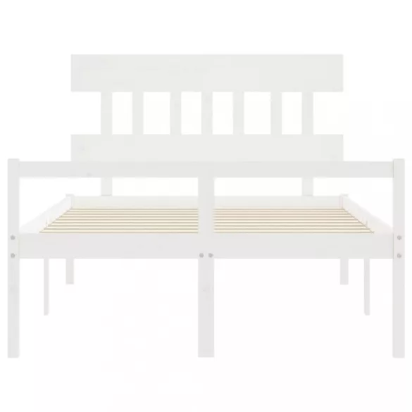 fehér tömör fa ágy időseknek fejtámlával 140x190 cm