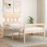tömör fa ágy időseknek fejtámlával 90x200 cm
