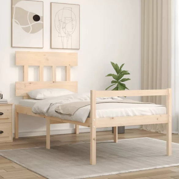 tömör fa ágy időseknek fejtámlával 90x200 cm