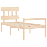 tömör fa ágy időseknek fejtámlával 90x200 cm