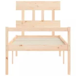 tömör fa ágy időseknek fejtámlával 90x200 cm