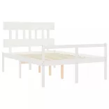 fehér tömör fa ágy időseknek fejtámlával 140x200 cm