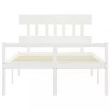 fehér tömör fa ágy időseknek fejtámlával 140x200 cm