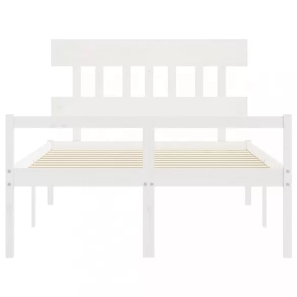 fehér tömör fa ágy időseknek fejtámlával 140x200 cm