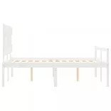 fehér tömör fa ágy időseknek fejtámlával 140x200 cm
