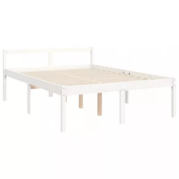 fehér tömör fa ágy időseknek fejtámlával 140x200 cm