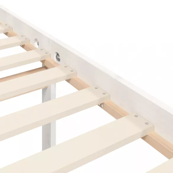 fehér tömör fa ágy időseknek fejtámlával 140x200 cm