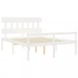 fehér tömör fa ágy időseknek fejtámlával 160x200 cm