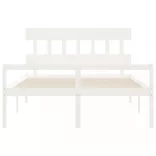 fehér tömör fa ágy időseknek fejtámlával 160x200 cm