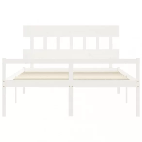 fehér tömör fa ágy időseknek fejtámlával 160x200 cm