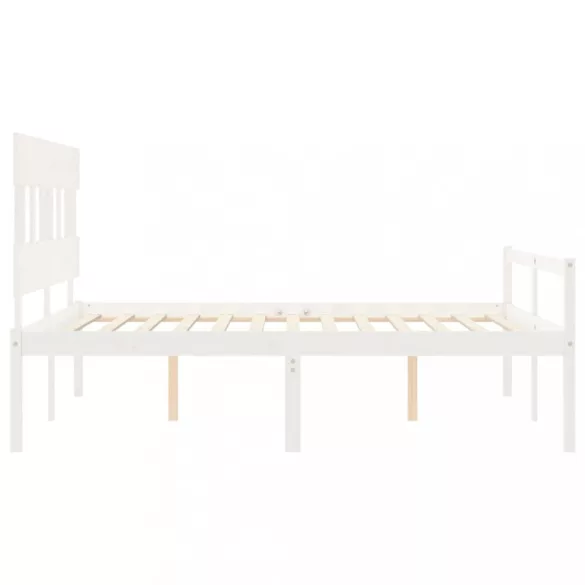 fehér tömör fa ágy időseknek fejtámlával 160x200 cm