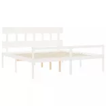 fehér tömör fa ágy időseknek fejtámlával 200x200 cm
