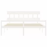 fehér tömör fa ágy időseknek fejtámlával 200x200 cm