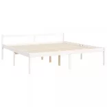 fehér tömör fa ágy időseknek fejtámlával 200x200 cm