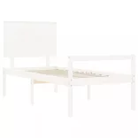 fehér tömör fa ágy időseknek fejtámlával Single