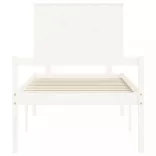 fehér tömör fa ágy időseknek fejtámlával Single
