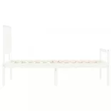 fehér tömör fa ágy időseknek fejtámlával Single