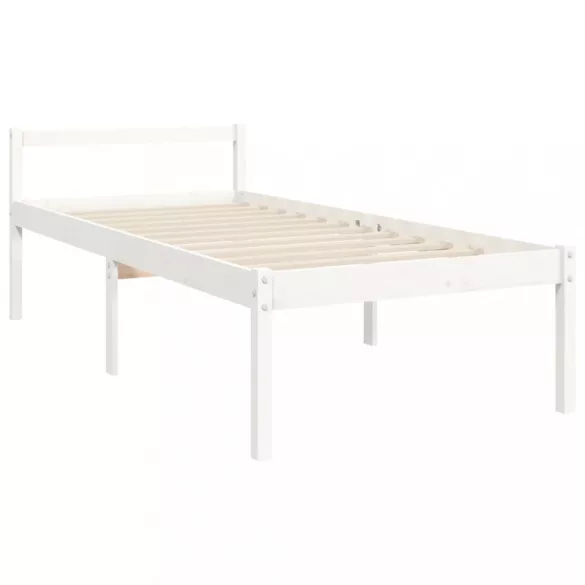 fehér tömör fa ágy időseknek fejtámlával Single