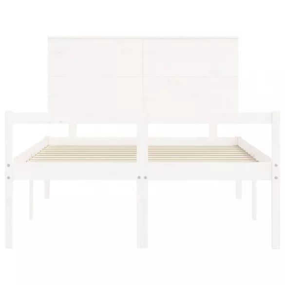 fehér tömör fa ágy időseknek fejtámlával 140x190 cm