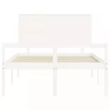 fehér tömör fa ágy időseknek fejtámlával 120x200 cm