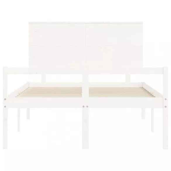 fehér tömör fa ágy időseknek fejtámlával 120x200 cm