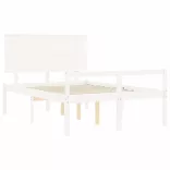 fehér tömör fa ágy időseknek fejtámlával 140x200 cm