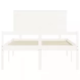 fehér tömör fa ágy időseknek fejtámlával 140x200 cm