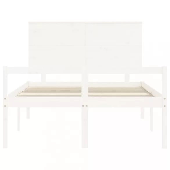 fehér tömör fa ágy időseknek fejtámlával 140x200 cm