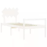 fehér tömör fa ágy időseknek fejtámlával Single