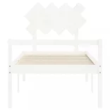 fehér tömör fa ágy időseknek fejtámlával Single