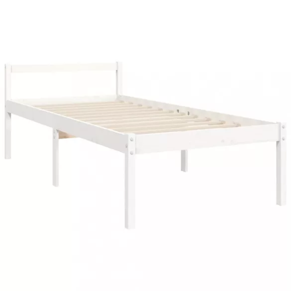 fehér tömör fa ágy időseknek fejtámlával Single