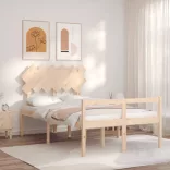 tömör fa ágy időseknek fejtámlával Double
